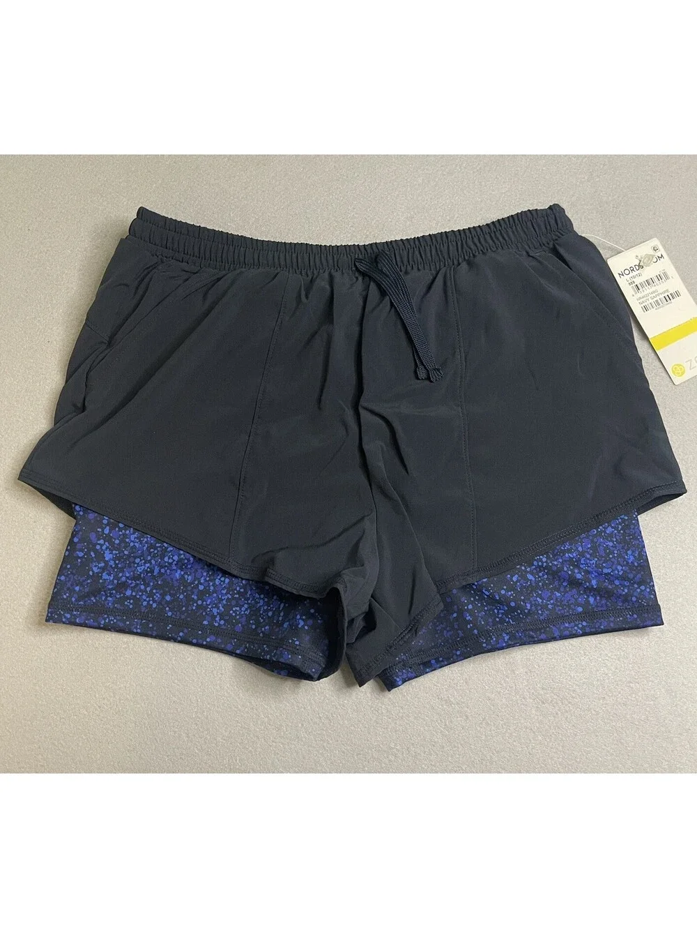 Z by Zella Athletic Shorts w Biker Short Layer Girl's L 10/12  Black